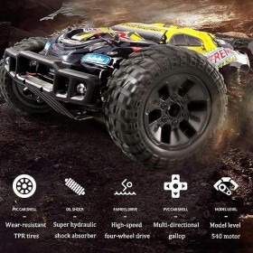 SCOOVY Véhicule télécommandé Tout-Terrain 2,4 G, Voiture RC Absorbant Les Chocs 4 Roues motrices, Voiture de Course à Grande 