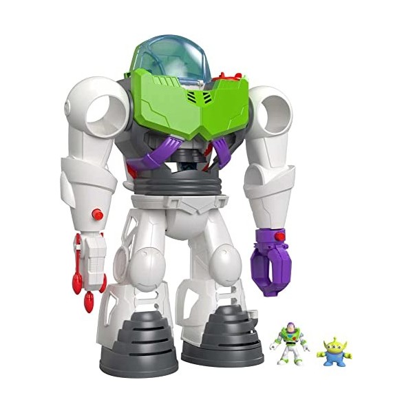 Imaginext Disney Pixar Toy Story 4, Coffret robot Buzz l’Éclair avec mini-figurines Buzz et Allien incluses, emballage fermé,