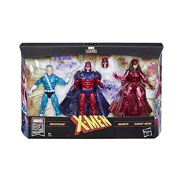 Marvel 80E Anniversaire Legends Series - Edition Collector - Figurines 15 Cm Quicksilver, Magneto & Scarlet Witch de X-Men Ex