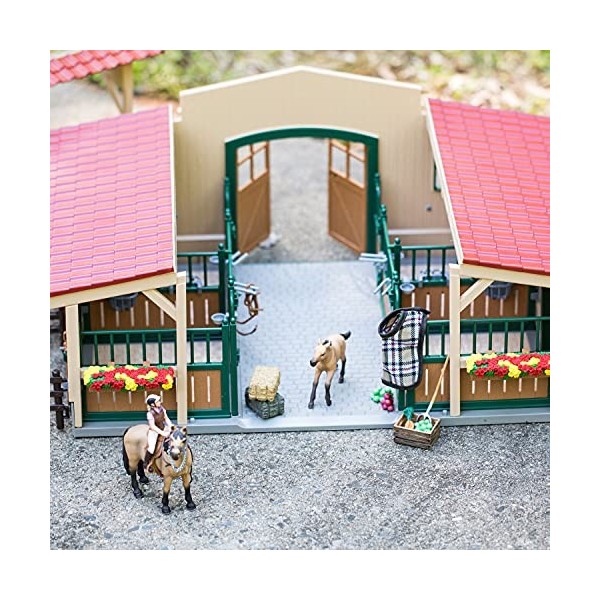 Schleich 42195 Ecurie avec chevaux, dès 3 ans, Farm World - coffret, 57 x 14 x 38 cm