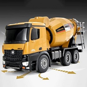 YUMOYA 1/14 Télécommande Bétonnière Camion Jouet Camion De Transport De Béton 10 Canaux Électrique Agitant Dumping RC Véhicul