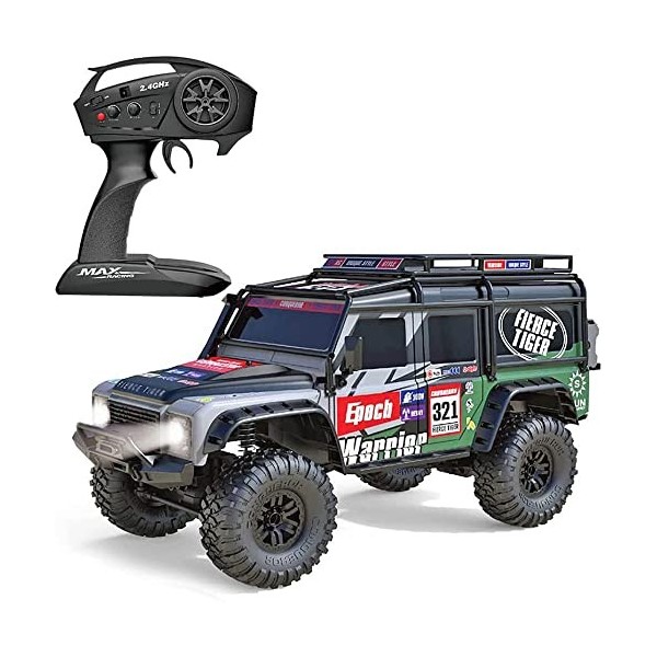 QIYHBVR RC Camion Télécommande Rock Crawler Véhicules De Course Tout-Terrain 1:10 2.4G 4WD Offroad RC Crawler Camion Enfants 