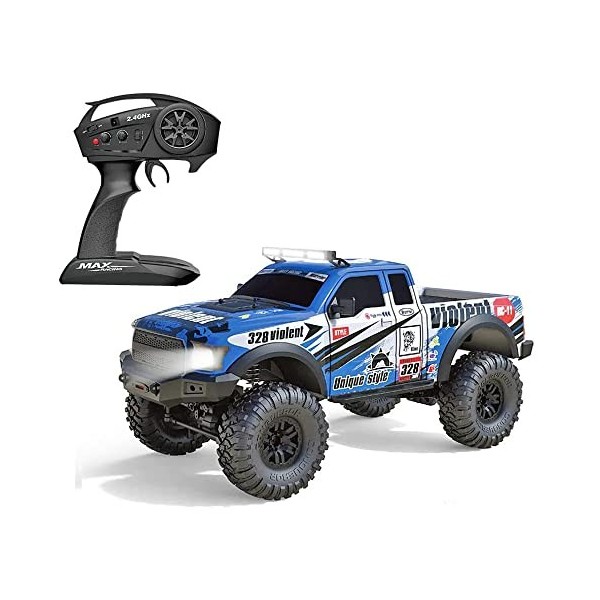 QIYHBVR RC Camion Télécommande Rock Crawler Véhicules De Course Tout-Terrain 1:10 2.4G 4WD Offroad RC Crawler Camion Enfants 