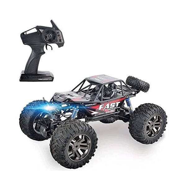 ZOTTEL Voiture RC, Camion Monstre Tout-Terrain À Grande Échelle 1: 8, Boîtier en Métal 4 Roues Motrices LED, Véhicule descal