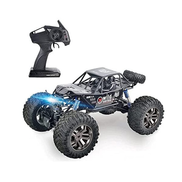 ZOTTEL Voiture RC, Camion Monstre Tout-Terrain À Grande Échelle 1: 8, Boîtier en Métal 4 Roues Motrices LED, Véhicule descal