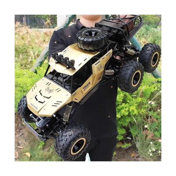 VETCS Véhicule RC descalade tout-terrain, voitures RC 2,4 G, voiture télécommandée tout-terrain 6 x 6, buggy RC à suspension