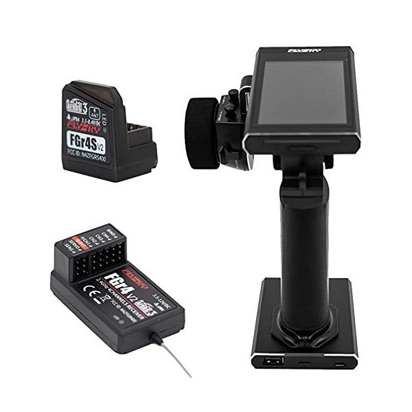 HUIOP Télécommande démetteur Radio Noble NB4 2.4G 4CH avec récepteur FGR4 FGR4S AFHDS 3 pour modèles de Bateaux de Voiture R