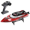 GLOYER Bateau de Course RC 18,5 Pouces avec Chargement USB, 2,4 G, 4 canaux, 180 °, étanche, 35 km/h, télécommande, Bateau, L