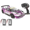 GLOYER 1/10 RC Drift Car 17,7 Pouces 70 km/h véhicule RC Haute Vitesse 2,4 GHz RC Sport Racing Car 4WD RTR avec lumières LED,