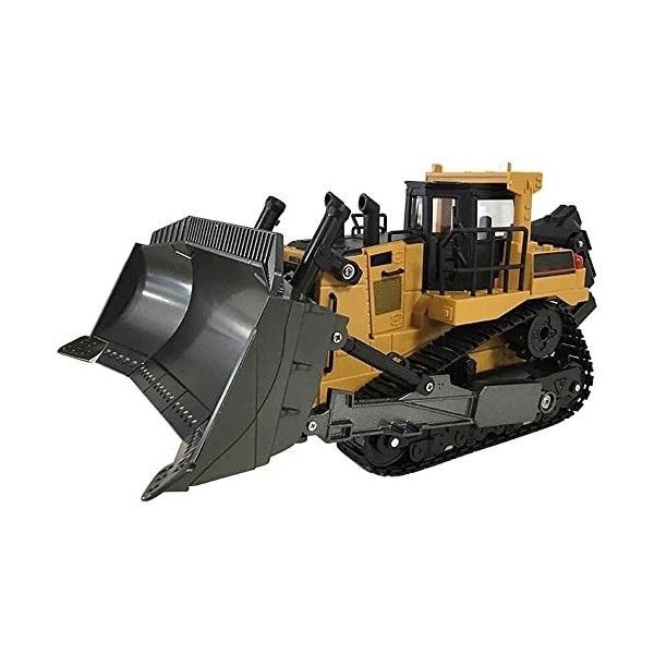 GLOYER 1/16 RC Métal Bulldozer Jouet RC Voiture RC Pelle Télécommande Voiture Alimentée Jumbo Grand Bulldozer Tracteur Camion