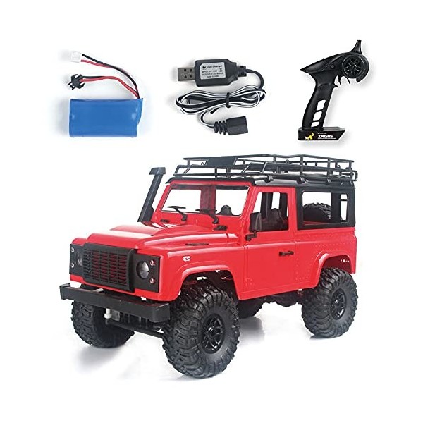 GLOYER Voiture sur chenilles RC 1/12 4WD 2.4G télécommandée Camion Tout-Terrain à Grande Vitesse Voiture RC lumière LED RTR J