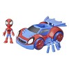 Marvel- Spidey and His Amazing Friends Hasbro Amis fantastiques Web-Crawler, véhicule Convertible 2 en 1 avec Personnage de 1