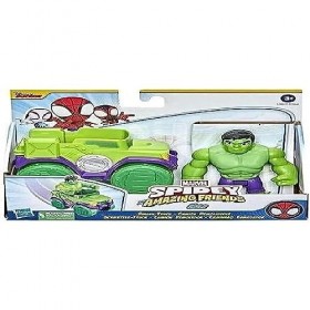 Marvel Hasbro Spidey and His Amazing Friends Hulk Figurine daction et véhicule Smash Truck Jouet préscolaire pour Enfants à 