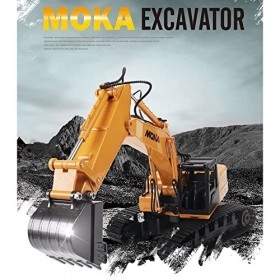 SUBECO Camion Jouet dexcavatrice télécommandée, 17CH RC Jouets véhicules de Construction dexcavatrice pour garçons Filles E