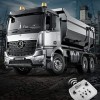 Sunbary Mercedes Arocs Véhicule à Benne Télécommandé, 1:20 2.4Ghz/APP Télécommande Double Camion de Construction, Cadeau Joue