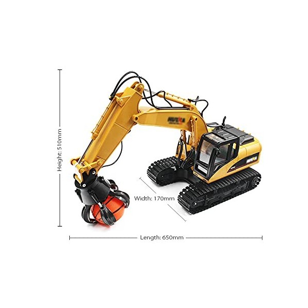 SZITW RC Grab Excavator Truck RC Truck 1/14 Grab Truck 16CH RC Digger Wood Ball Grabber Crawler Forage Car Engineering Cars T