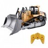 SUBECO Bulldozer télécommandé 1/16 RC, Chargeur Frontal, Jouet Tracteur, véhicules de Construction RC 2,4 GHz, Jouets de Bull