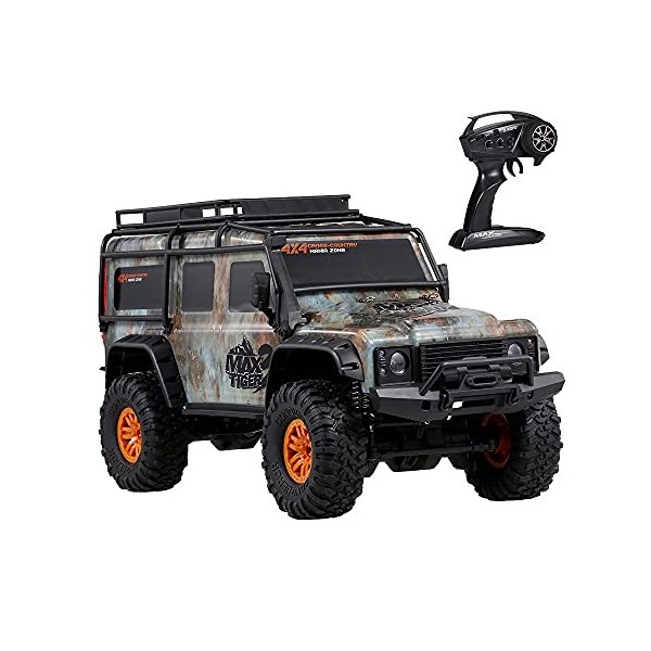 SZITW 1/10 RC Truck Rock Crawler 18.7IN 2.4G Voiture télécommandée électrique entièrement proportionnelle 4WD tout-terrain es