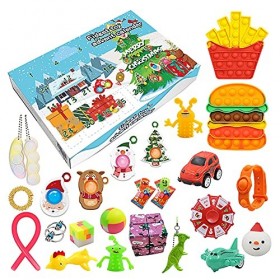 BRAINYTOYS Calendrier DellAvent Ensemble Jouets 2022 Push Pop Fidget Toys Pack, Jouets Anti-Stress Avec Ensemble Jouets à Bu