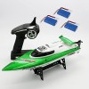 Bateau de Course télécommandé 2,4 G 30 km/h, système de Refroidissement par Eau, Bateau de Course RC Rapide 3 Batteries, cuir