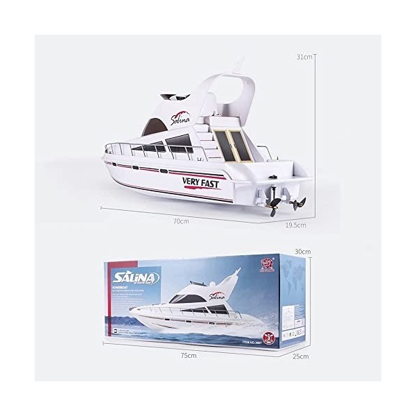 SZITW Bateau RC 27,6 pouces 2,4 GHz 4CH sans fil RC bateau jouet haute vitesse télécommande sans fil bateau de vitesse pour p