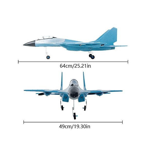 SZITW Planeur davion RC pour adulte 25,6 pouces grand avion RC à voilure  fixe 2,4G recharge simulation de vol avion de chass