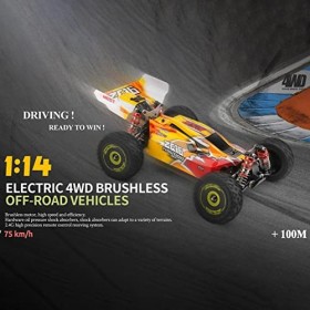 Yajimsa Jouet de véhicule électrique RC tout-terrain - Jouet de camion électrique avec amortisseurs en métal, pneus en caoutc