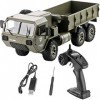 GRTVF RC Camion Militaire, 2.4G 6WD RC Voiture Militaire Camion Hors Route Rock Crawler Proportion Pleine Armée Voiture Jouet