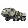 GRTVF RC Camion Militaire, 2.4G 6WD RC Voiture Militaire Camion Hors Route Rock Crawler Proportion Pleine Armée Voiture Jouet