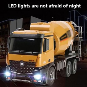 TAYSTE 10 Canaux RC Jouet pour Garçons Rc Mélangeur Camion Camion Ciment Ingénierie Camion Modèle Jouet Télécommande Chargeur