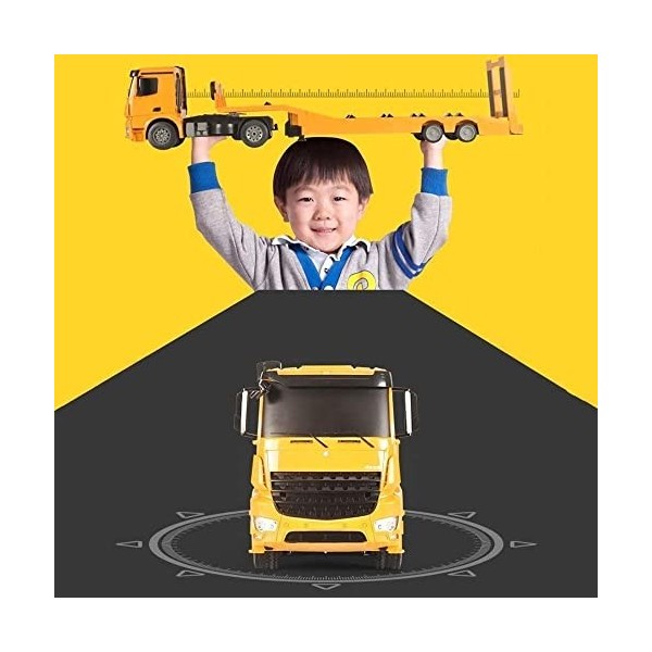 UimimiU Voiture de contrôle à distance grande Rc Camion de remorquage Forklift Bulldozer Enfants Hobby Toys Rc Camion à benne