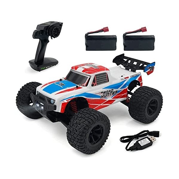 STSEEACE RC Camion Tout Terrain Voiture RC Échelle 1:10 Haute Vitesse 48km/h 4WD Offroad pour Adultes, Garçons Et Filles, 2 B