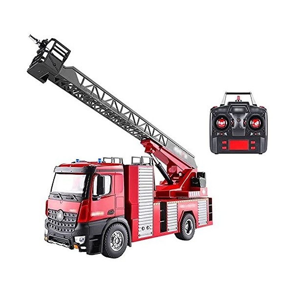 WANIYA1 Grand Camion De Pompiers De Voiture RC, 2.4Ghz Télécommande Électrique Sans Fil Voitures De Pompiers Dingénierie Cam