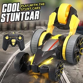 Voiture télécommandée RC Voiture Télécommande Stunt Car Double Face Rotative Tumbling 360 Degrés Flips RC Camion avec Phares 