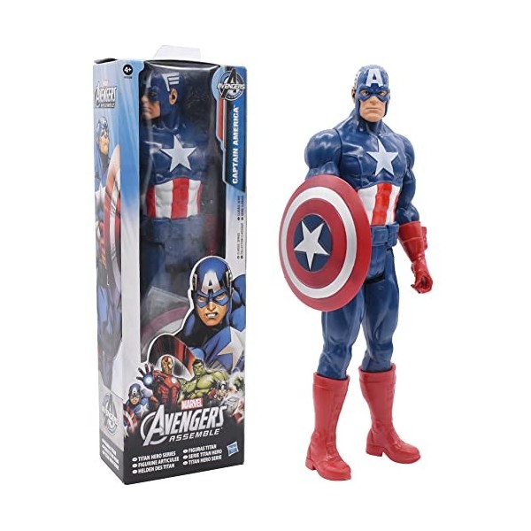 Hilloly Figurine Captain America, Marvel Avengers -Figurine Captain America Titan Hero, Figurine de Collection Captain Americ