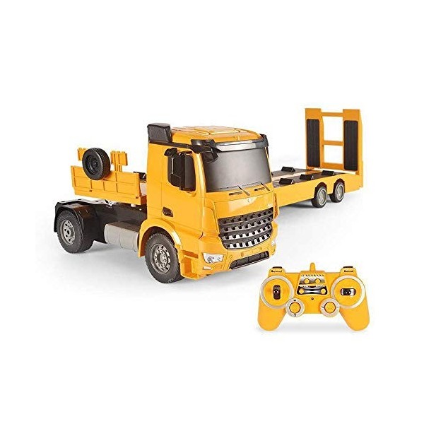Camion de contrôle télécommandé multifonctionnel pour camion de remorque, camion à benne avec lumière et son pour garçons et 