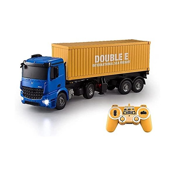 PWV Chariot de conteneur de télécommande 2.4G sans fil, simulation de camion de transport électrique RC Voiture, levage détac