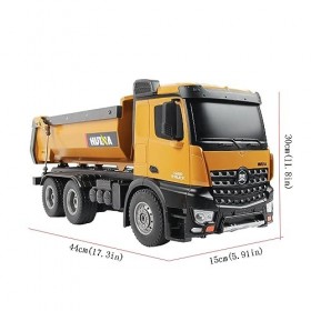 BRUGUI Version en alliage à 10 canaux Véhicule dingénierie 2.4G Télécommande sans fil Camion à benne basculante Camion à ben