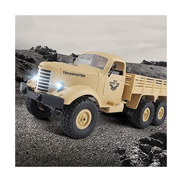 Camionnette RC Véhicule Tout-Terrain Garçons 6 Roues motrices Camion télécommandé Modèle de Camion Lourd Charge à Pleine éche