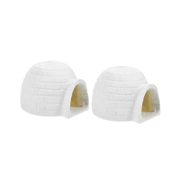 ibasenice 4 Pièces Simulation Igloo Figurines Décor À La Maison Figurines Décor Renard Figurine Ferme Enfants Figurines Glace