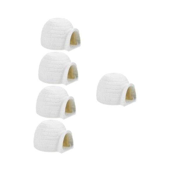 ibasenice 4 Pièces Simulation Igloo Figurines Décor À La Maison Figurines Décor Renard Figurine Ferme Enfants Figurines Glace