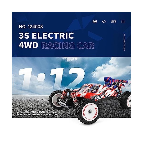 SZITW Camion RC 1/12 60 KM/H RC Drift Car Rock Crawler 3S Moteur sans balais 3500KV Camion télécommandé électrique 4WD 2.4G P