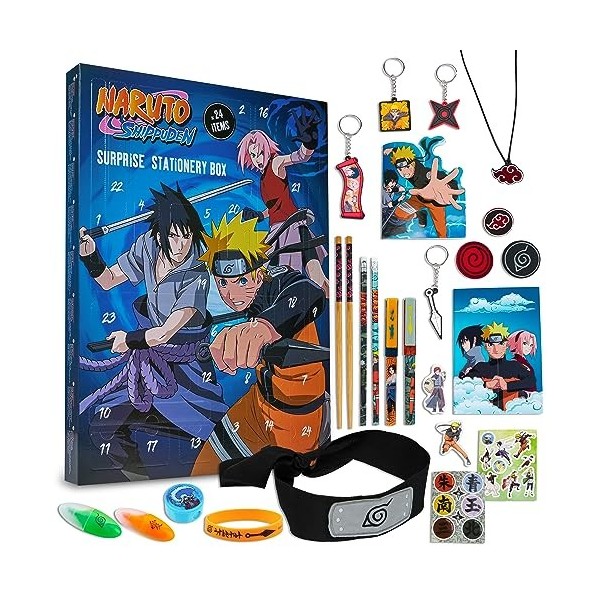 Naruto Calendrier de lAvent 2023 Enfant 24 Surprises Papeterie Jouet Stickers Anime Advent Calendar Officiel