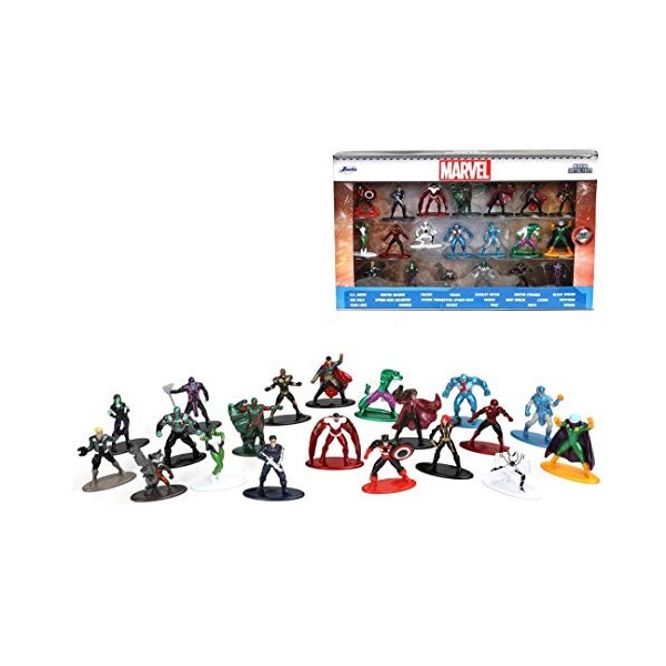 Jada - Marvel - Set 20 Pièces - Coffret 20 Figurines 4cm - Métal - 253225016