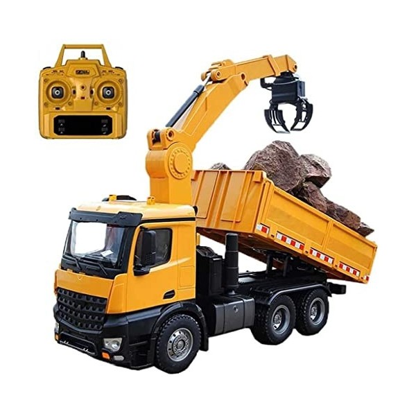 Biiiouu Rc Timber Grabber 1/14 Démarrage à Distance Rc Excavatrice de Camion de Construction avec Prise de Moulage, lumières 