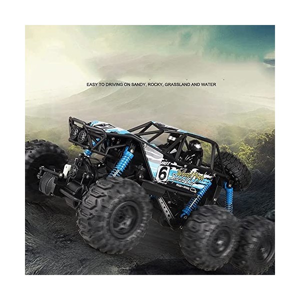 Voiture télécommandée Tout-Terrain, véhicule télécommandé Tout-Terrain 6 Roues motrices amphibie Bigfoot Escalade RC Buggy Bi