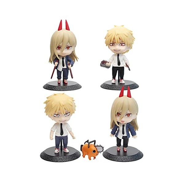 Chainsaw Man Figurine Pop Chainsaw Man Q Version Action Figurine Statue Model Set 6 pièces 10-11 cm