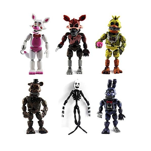 Five Nights FNAF Figurine jouet, figurine daction FNAF de 14 cm avec lumières, mignonne Funtime Fre-ddy Foxy Sister Location