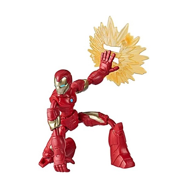 Avengers E7870 Beyblade Marvel Bend and Flex Action, 6-inch Flexible Iron Man Figure, Includes Accessory, Ages 4 and Up, Mult