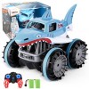 SMAUTOP 1:14 Voiture télécommandée Tout Terrain Amphibie,4WD 360°Rotation Stunt Car Offroad RC Véhicule avec LED, 2.4GHz Voit